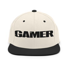 Load image into Gallery viewer, GAMER Snapback Hat - Natural/Black