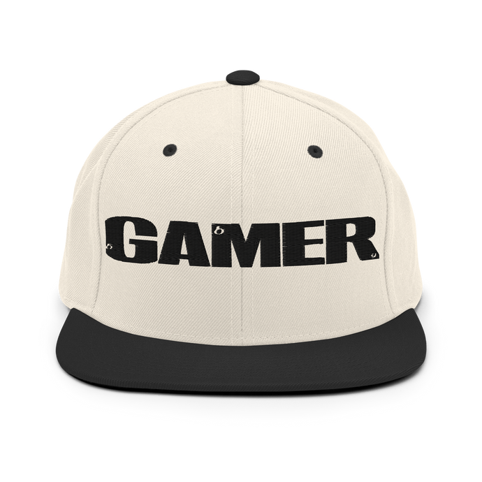 GAMER Snapback Hat - Natural/Black