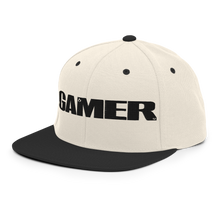 Load image into Gallery viewer, GAMER Snapback Hat - Natural/Black